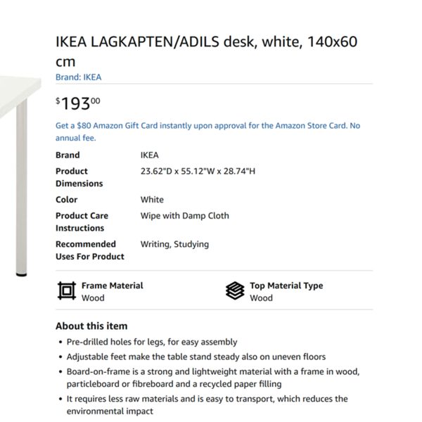 Ikea 长方形餐桌2 - 图片 2