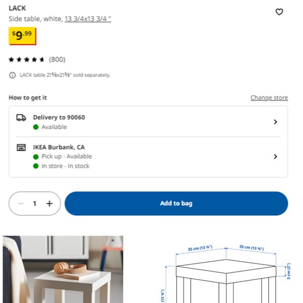 Compact LACK Table（LACK 边桌） - 图片 2