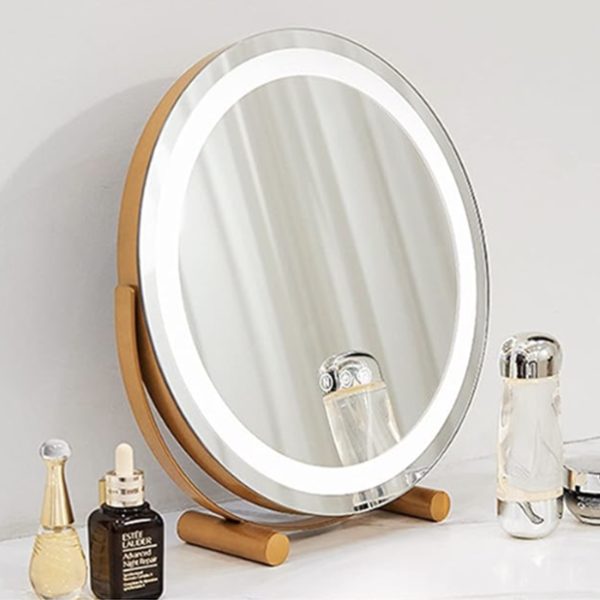 Desktop LED Round Vanity Mirror  360°可旋转LED圆形化妆镜