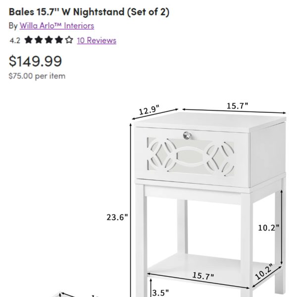 Bedside Table 床头柜#1 - 图片 2