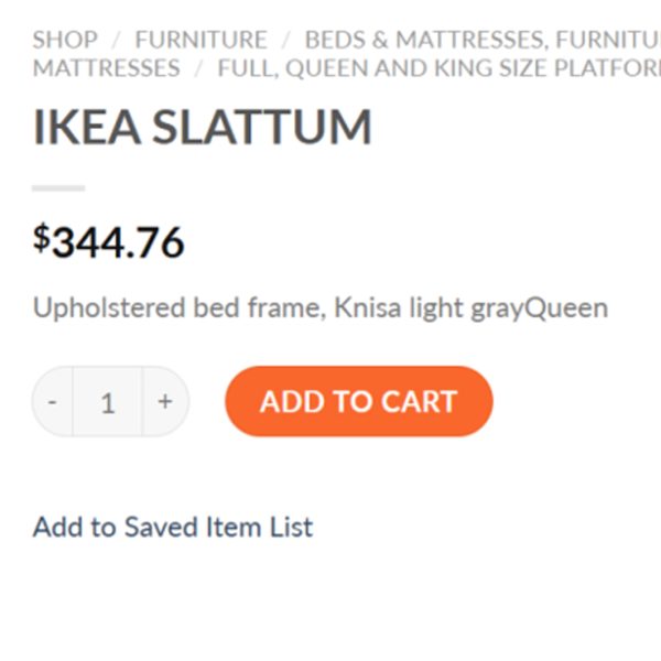 IKEA Slattum Full Size Bed+Vestroy床垫 - 图片 4