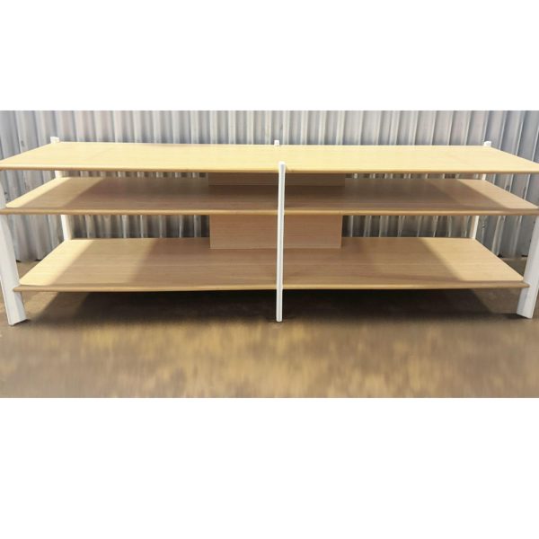 JÄTTESTA TV unit, white/light bamboo 三层电视柜 - 图片 6