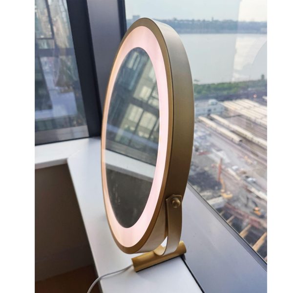 Desktop LED Round Vanity Mirror  360°可旋转LED圆形化妆镜 - 图片 6