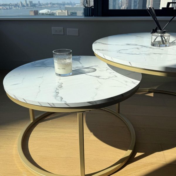 Round marble nesting tables 圆形大理石组合嵌套桌 - 图片 6