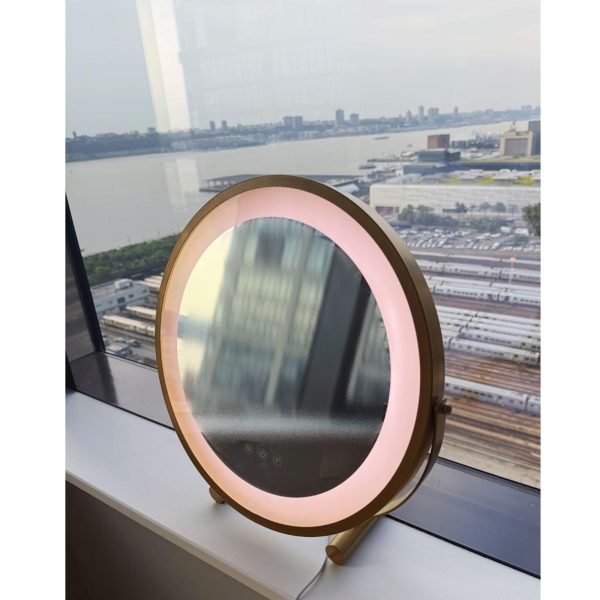 Desktop LED Round Vanity Mirror  360°可旋转LED圆形化妆镜 - 图片 5