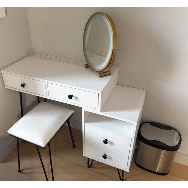 Solid Wood Vanity with Attached Bench 实木连凳卧室梳妆台（不带镜子） - 图片 4