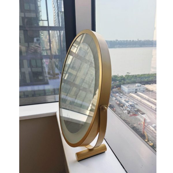 Desktop LED Round Vanity Mirror  360°可旋转LED圆形化妆镜 - 图片 4