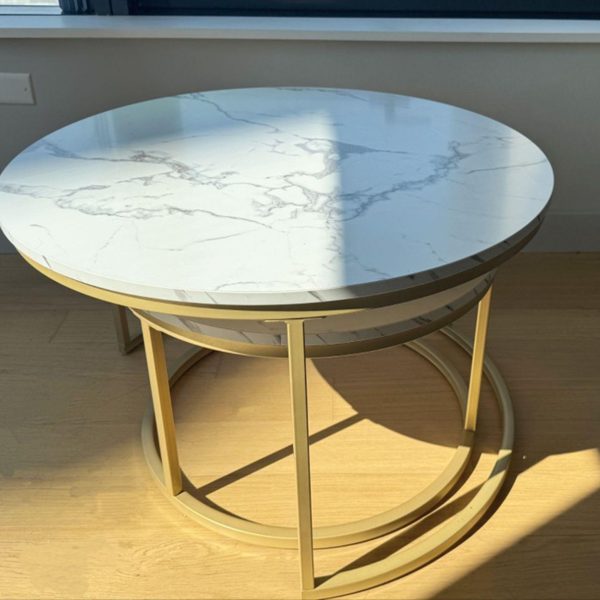 Round marble nesting tables 圆形大理石组合嵌套桌 - 图片 4