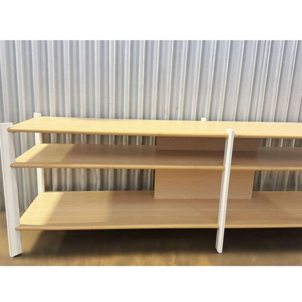 JÄTTESTA TV unit, white/light bamboo 三层电视柜 - 图片 5