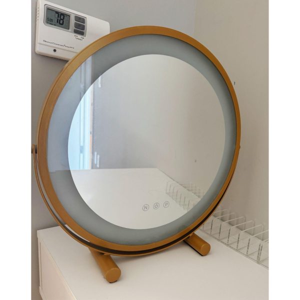 Desktop LED Round Vanity Mirror  360°可旋转LED圆形化妆镜 - 图片 3