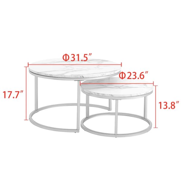 Round marble nesting tables 圆形大理石组合嵌套桌 - 图片 3