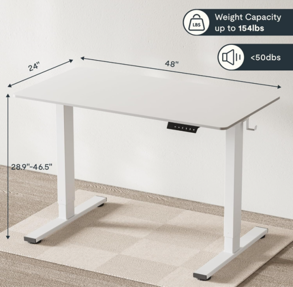Beige adjustable height table 米白色电动可调节升降桌 - 图片 3
