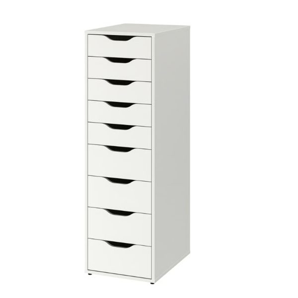 IKEA ALEX Drawer unit with 9 drawers IKEA ALEX系列白色储物柜（带9个储物柜）